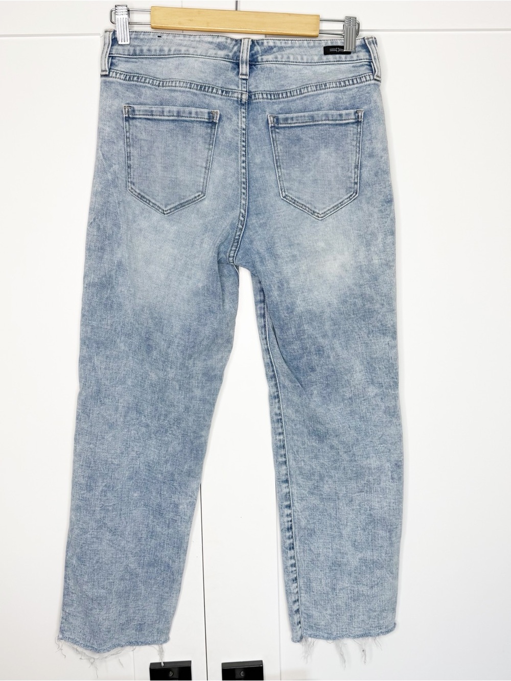 LIVERPOOL Los Angeles Jeans 6 acid wash fray hem straight leg skinny mid rise - Picture 2 of 7